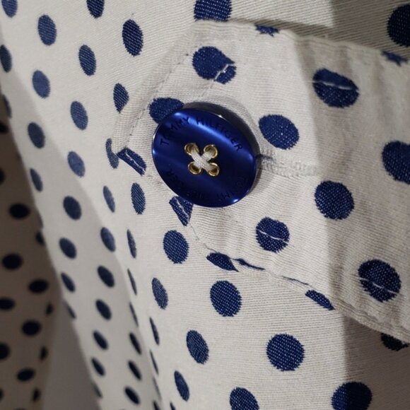 Classic style Tommy Hilfiger retro inspired polka dot trench coat size small - Picture 9 of 12